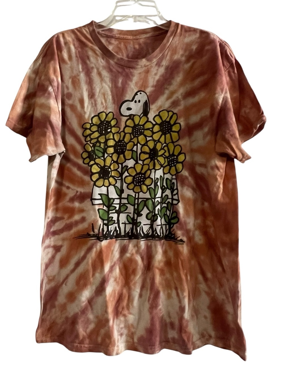 Junk Food Clothing Peanuts Snoopy Sunflower Tie-Dye T-Shirt- Medium- Unisex